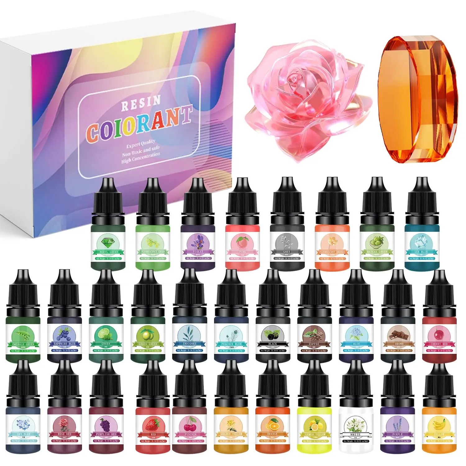 Resin Jewelry Kit - 30 Renk 5ml Epoksi Reçine Pigment