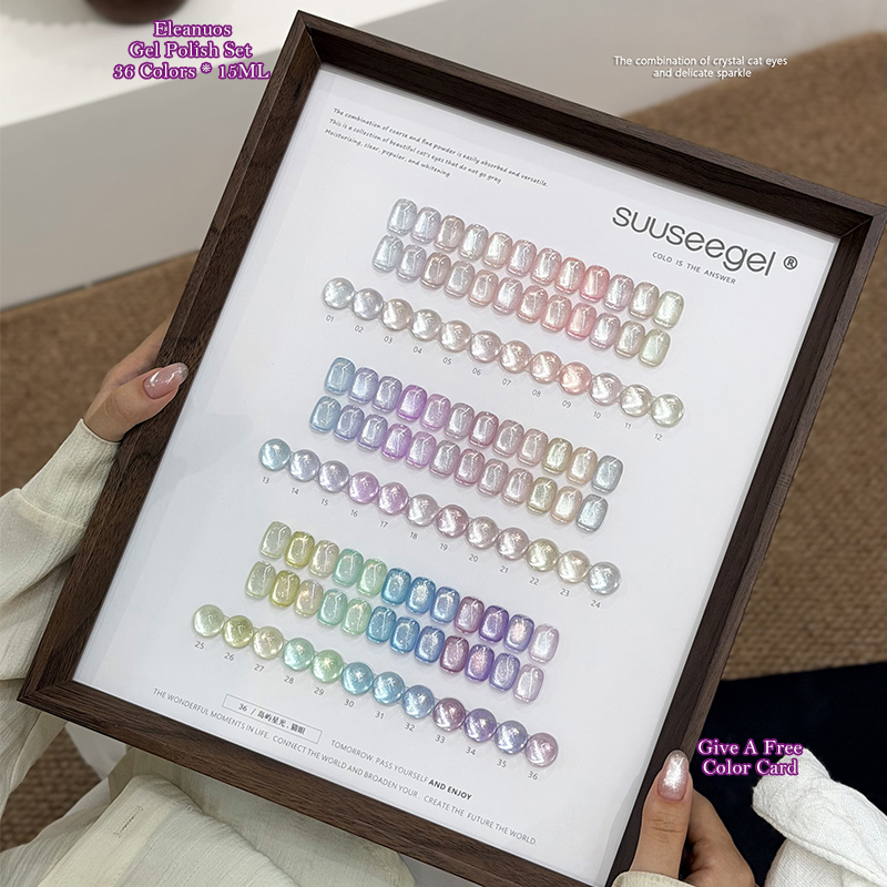 Resin Glitter Pack - 36 Renkli Kedi Gözü Jel Oje