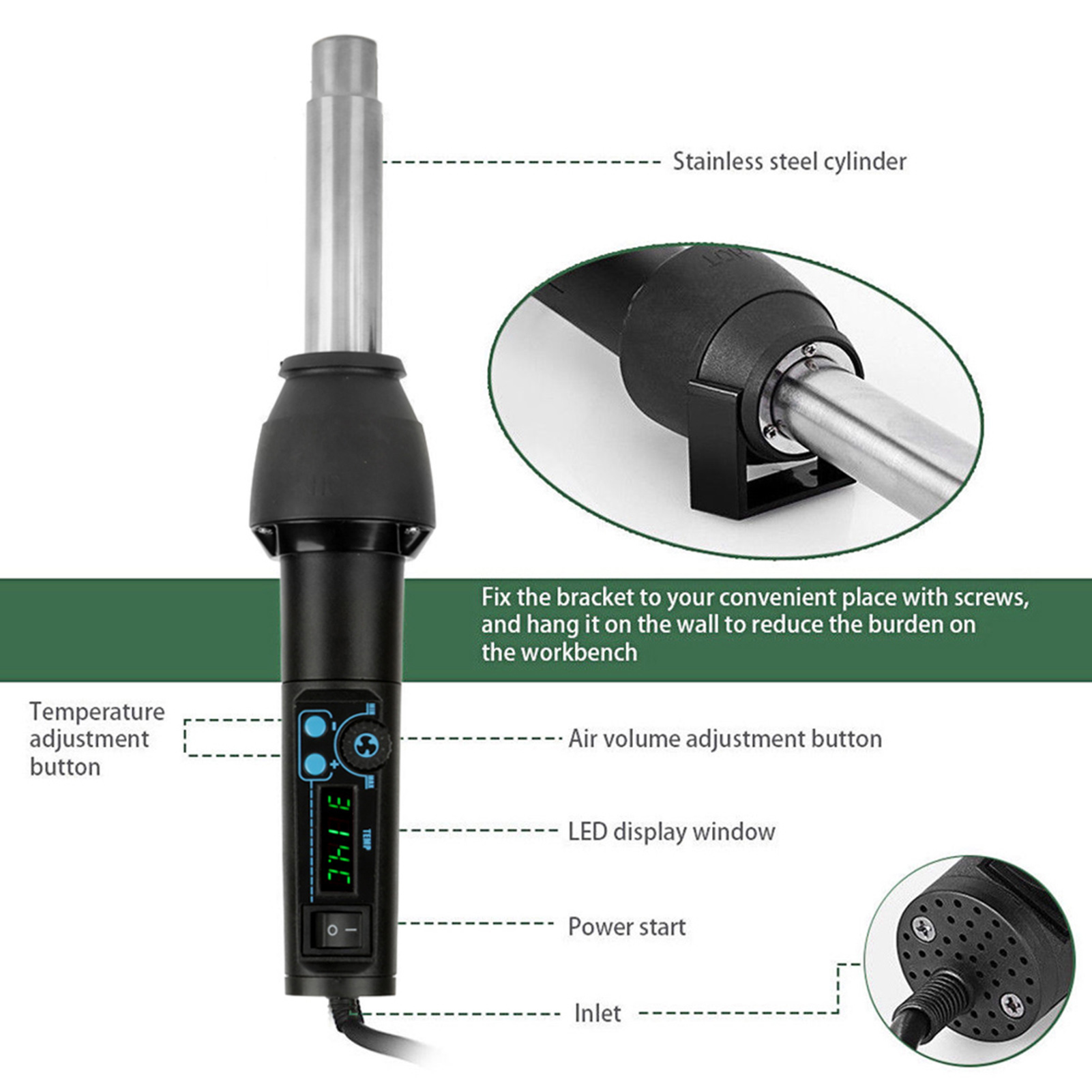 8858‑I / 650W LED Dijital Ekra - Heat Gun Small incelemesi ve fiyatı